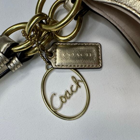 Coach Alexandra Tote Cream Leather with Gold Trim Purse Shoulder Bag Shopper - Picture 2 of 13